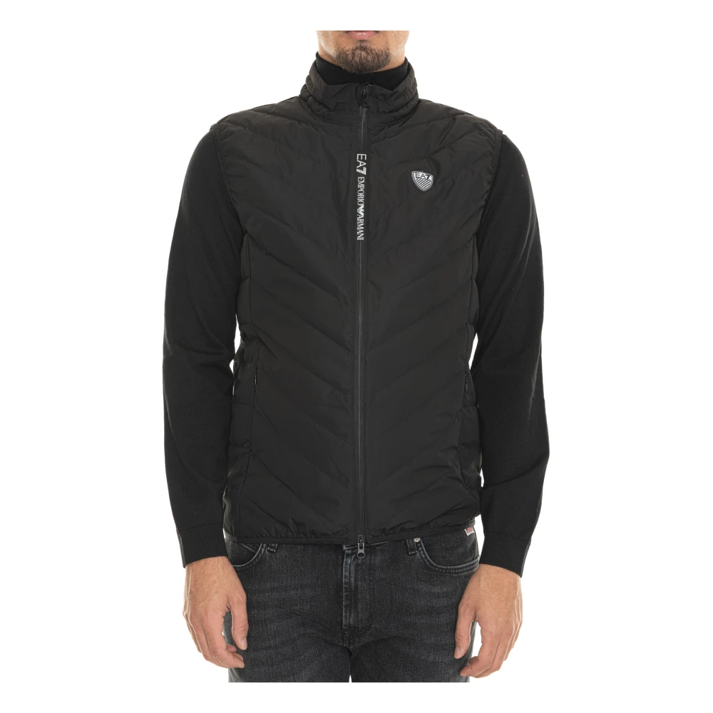Emporio Armani EA7 Gewatteerde Vest met Zijlogo Black Heren