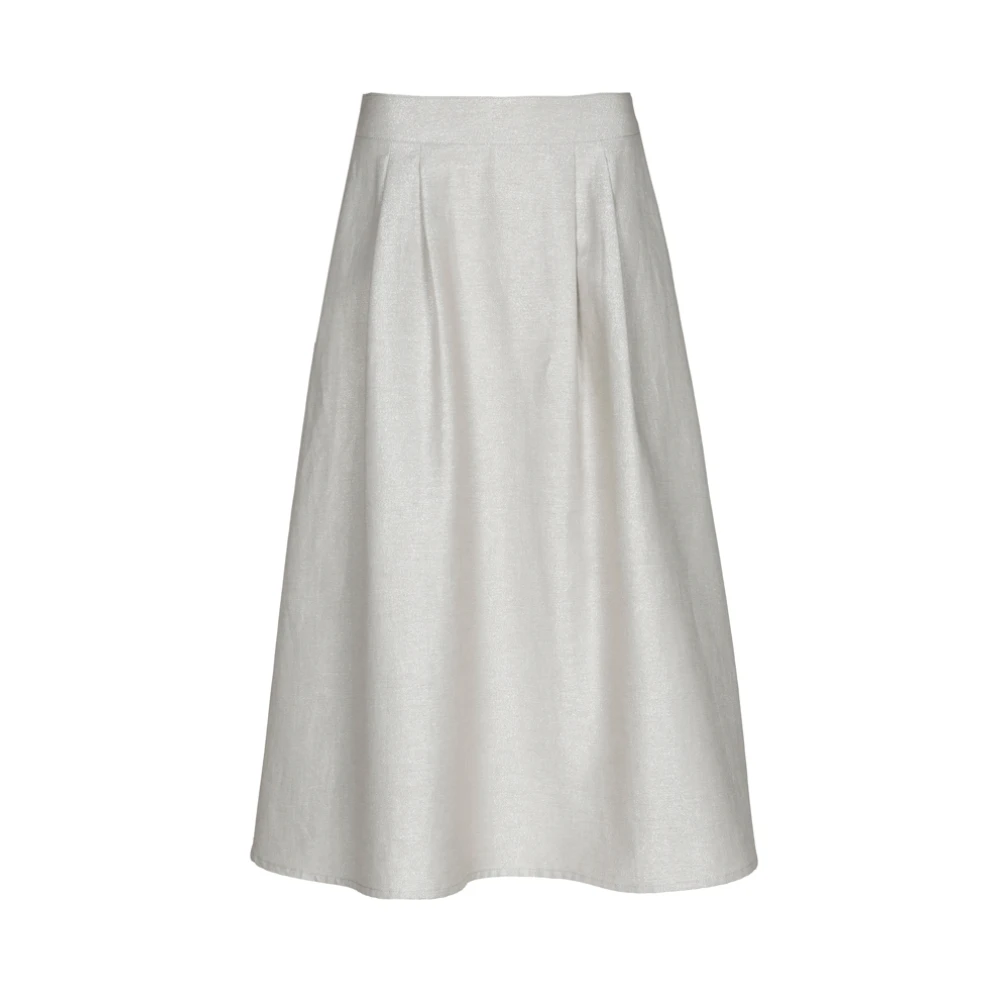 Marie Méro Elegante A-lijn lurex rok Gray Dames