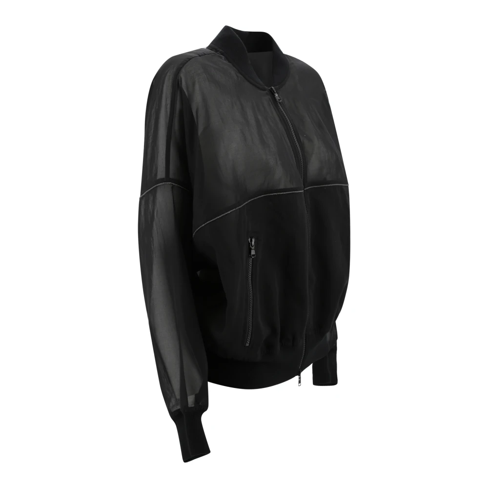 BRUNELLO CUCINELLI Zwarte Juweel Detail Bomber Sweater Black Dames