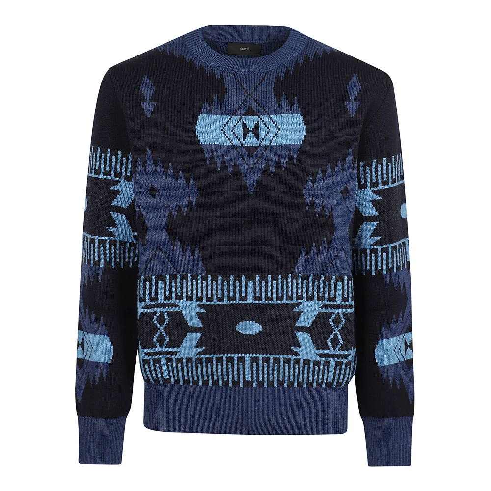 Alanui Midnight Blue Jacquard Sweater Multicolor Heren