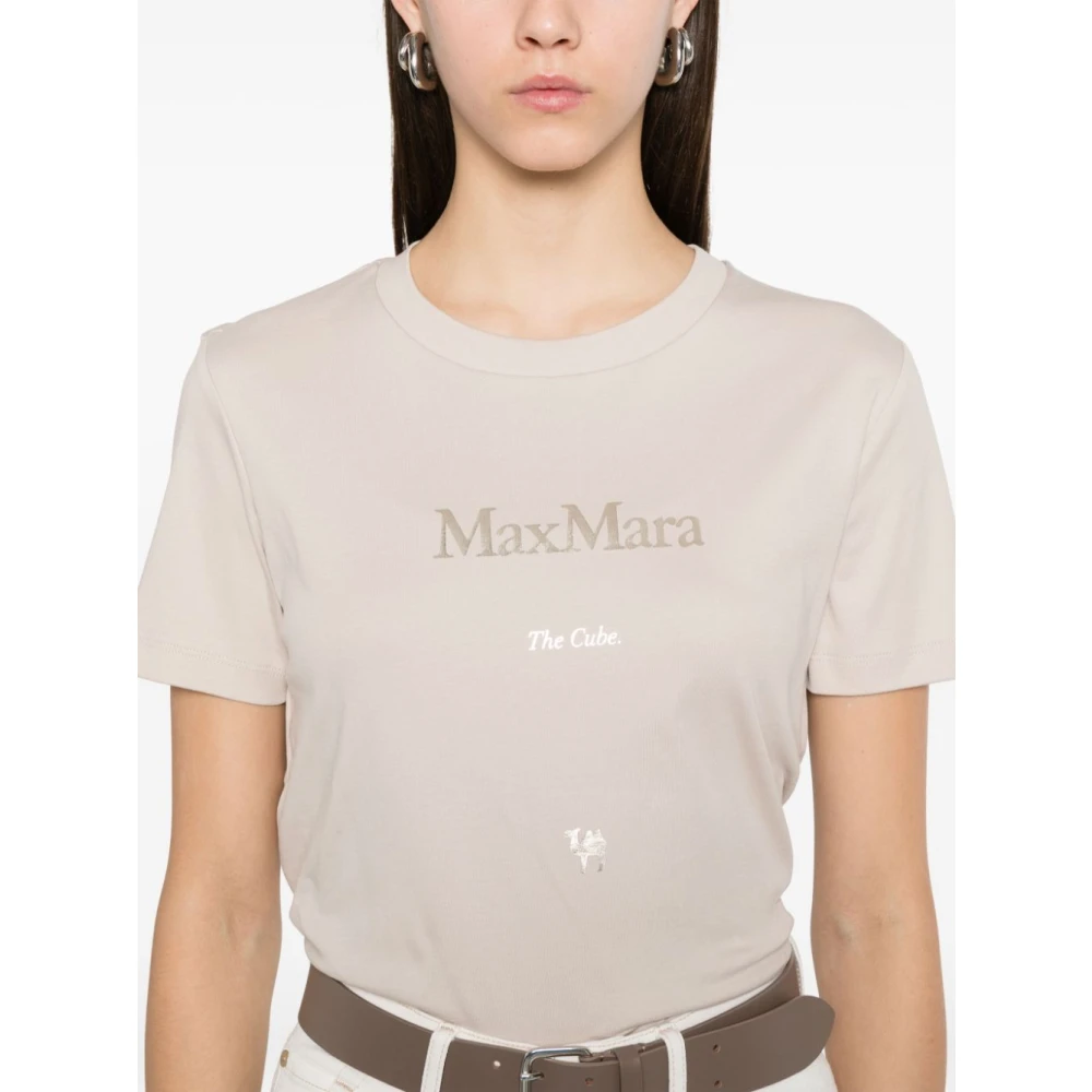 Max Mara Beige Crew Neck T-shirts en Polos Beige Dames