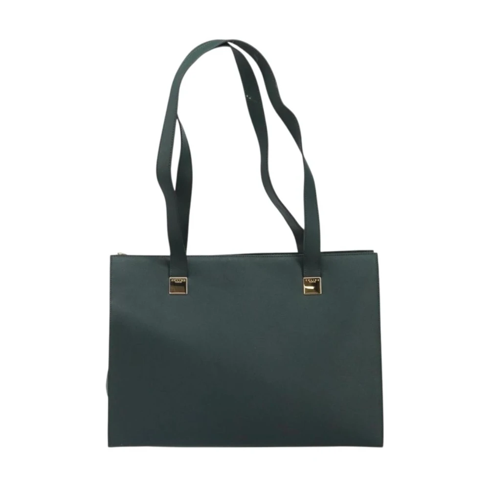 Celine Vintage Women's Green Pre-Owned Vintage Leather Tote Bag