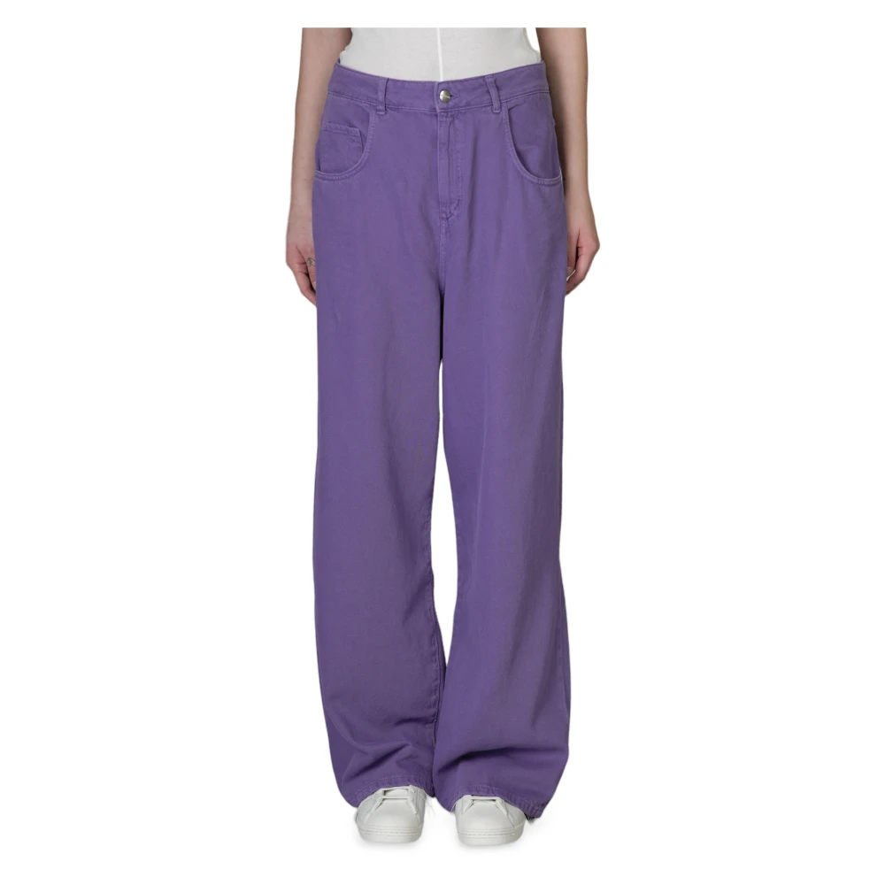 Hinnominate Oversize Jeans Stijlvol en Comfortabel Purple Dames