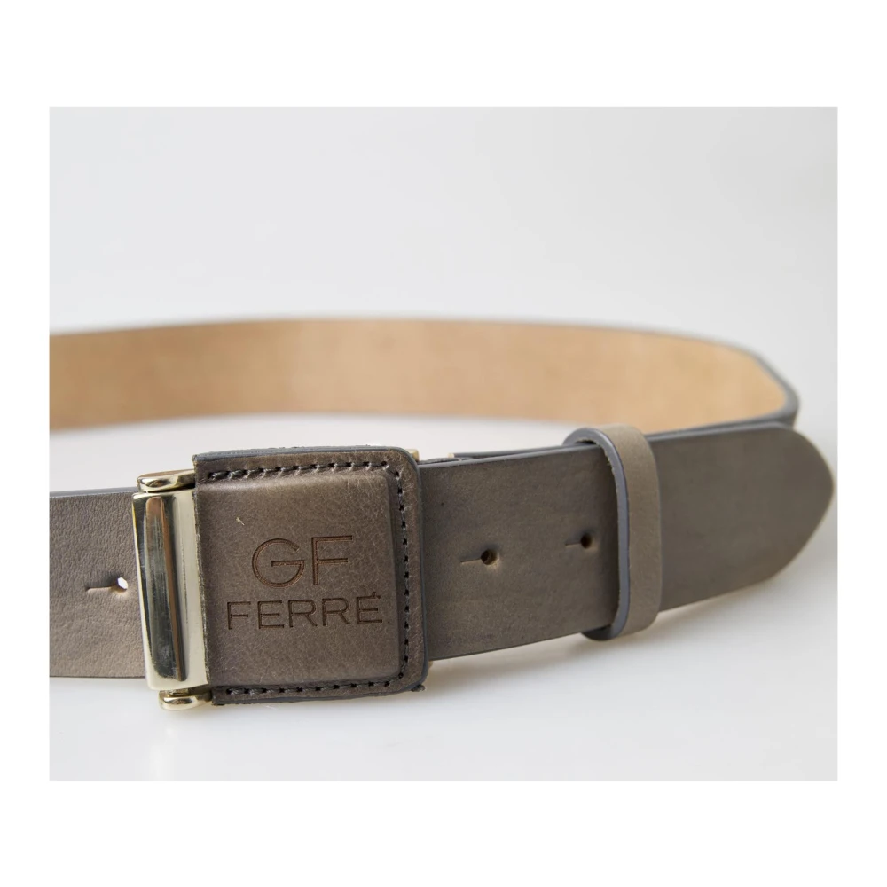 Gianfranco Ferré Leren Taille Riem met Logo Gesp Brown Dames