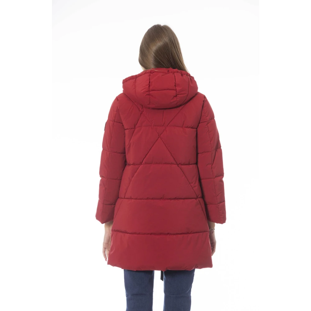 Baldinini Lange Pufferjas met externe zakken Red Dames