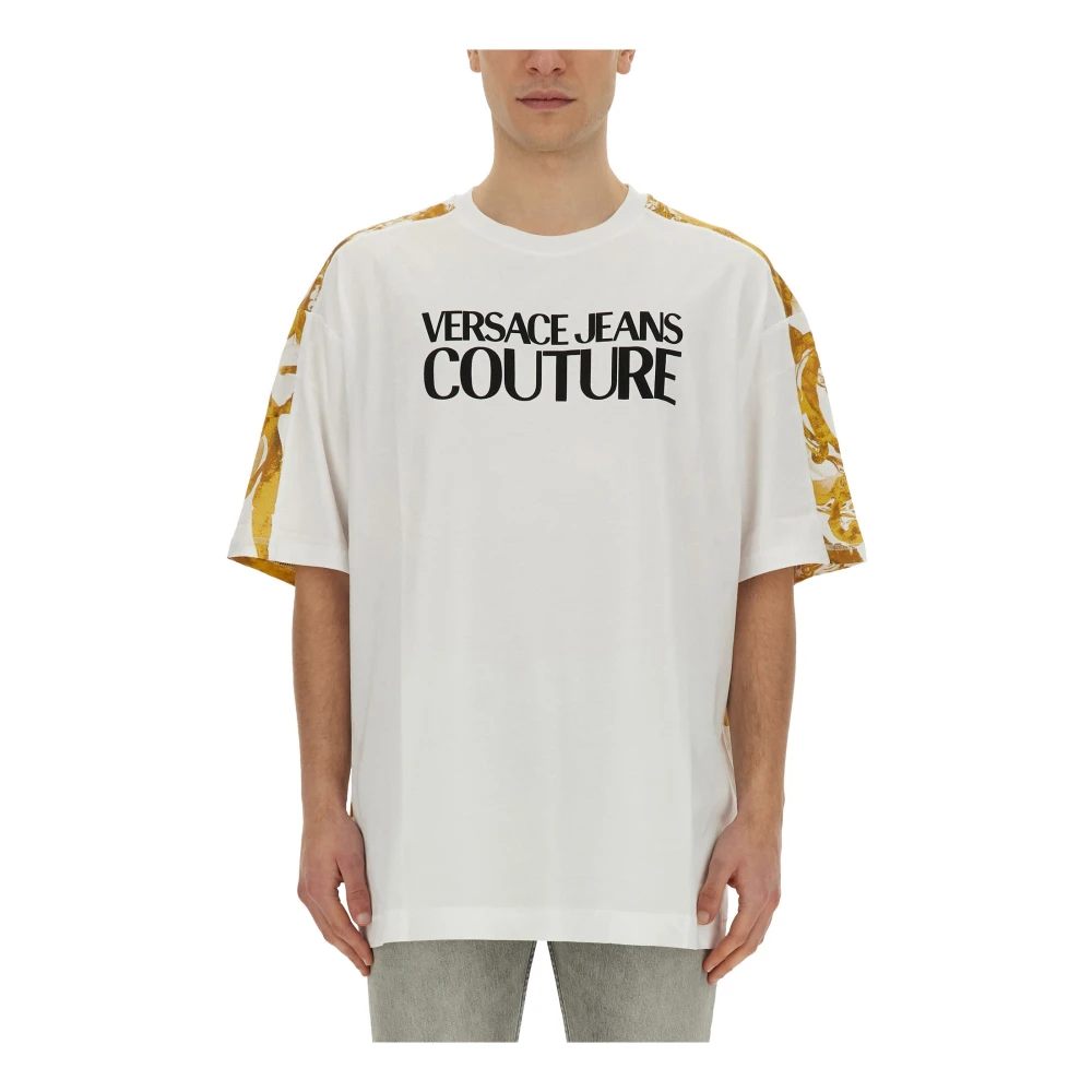 Versace Jeans Couture Men's White T-Shirts And Polos - T-Shirts - M - Tops