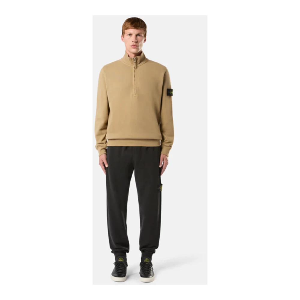 Stone Island Geborsteld katoen fleece joggingbroek Black Heren