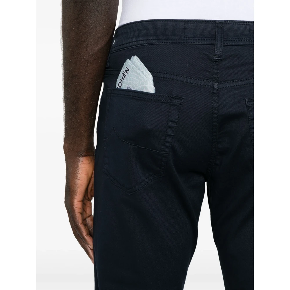 Jacob Cohën Handgemaakte katoen lyocell broek Model Bard Blue Heren