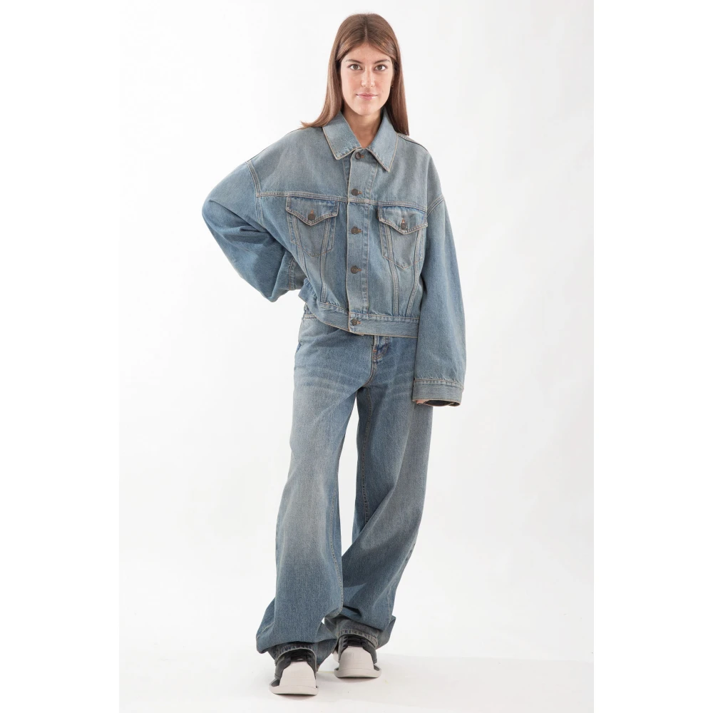 Haikure Oil Wash Denim Jacket Blue Dames