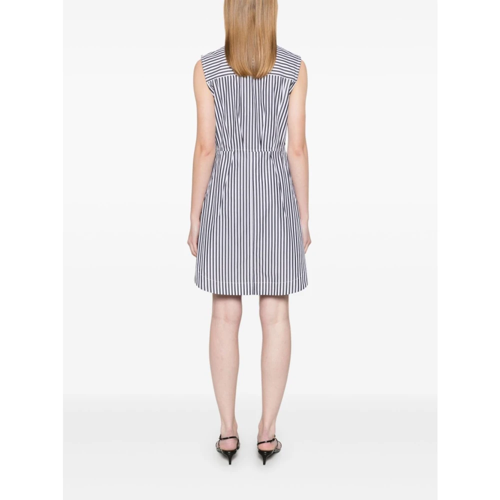 SPORTMAX Zwarte Jurk met Witte Details Black Dames