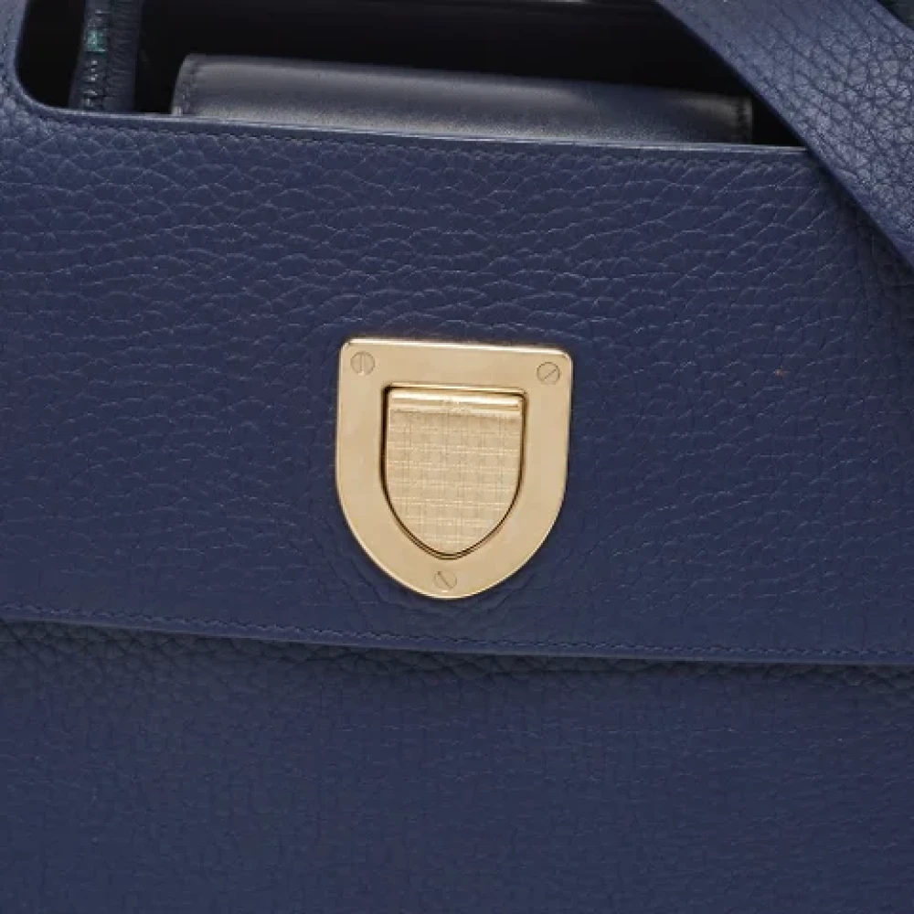 Dior Vintage Pre-owned Leather handbags Blue Dames