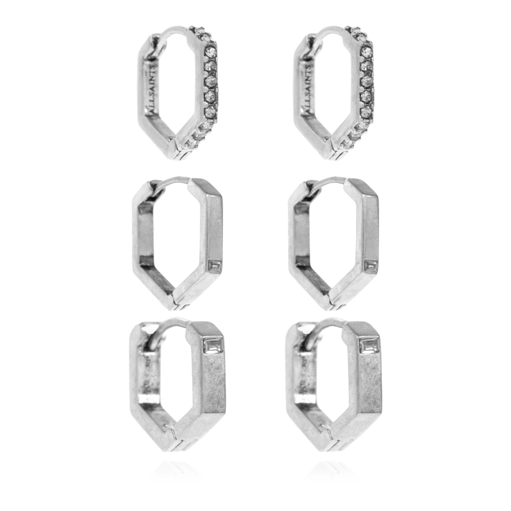 AllSaints, Accessoarer, Dam, ONE Size, Set med tre par örhängen