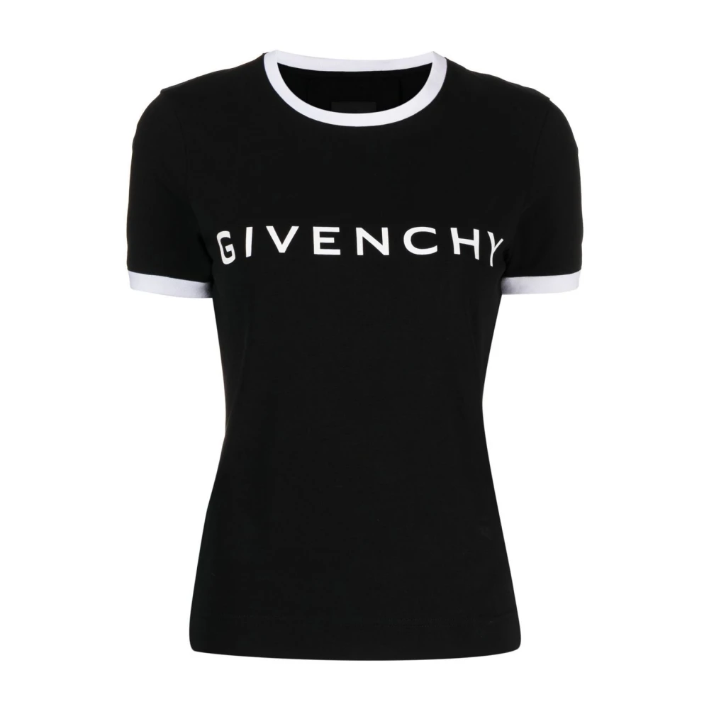 Givenchy Monogram Ringer T-shirt met Crew Neck Black Dames