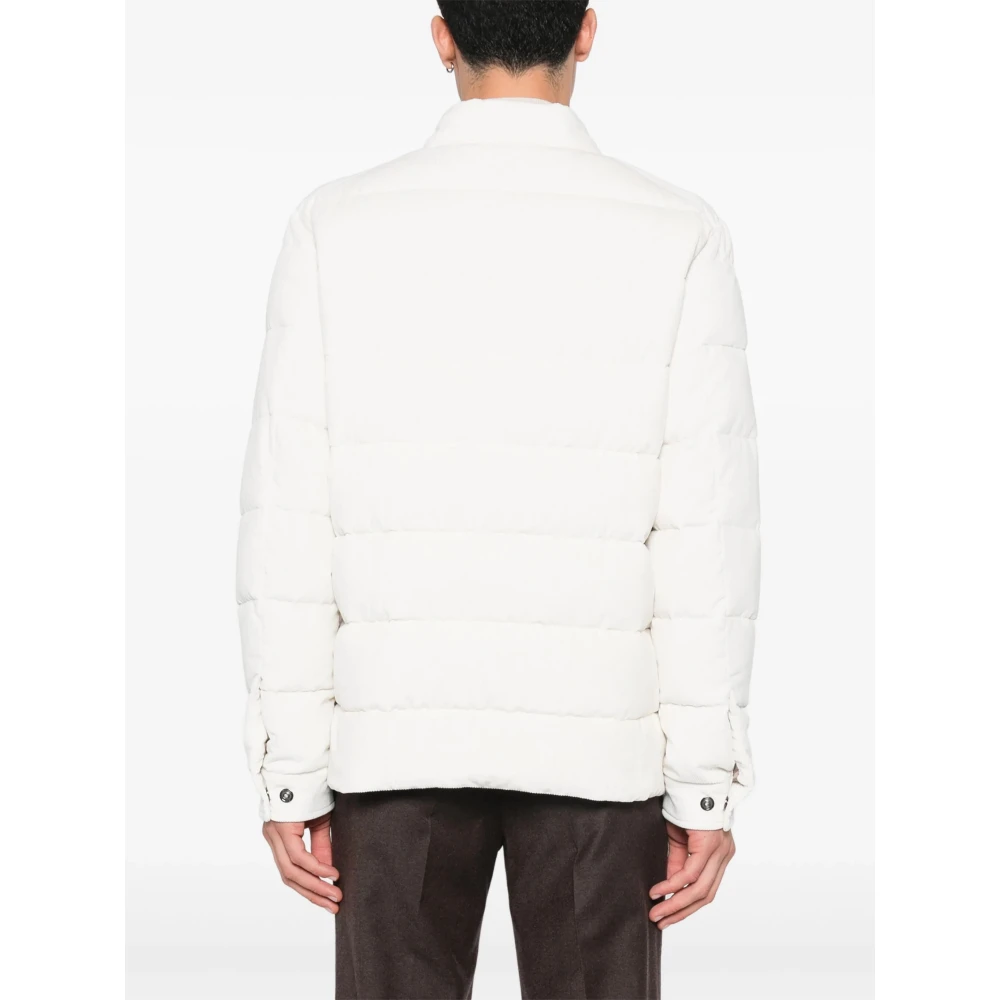 Moorer Witte Gewatteerde Jas White Heren