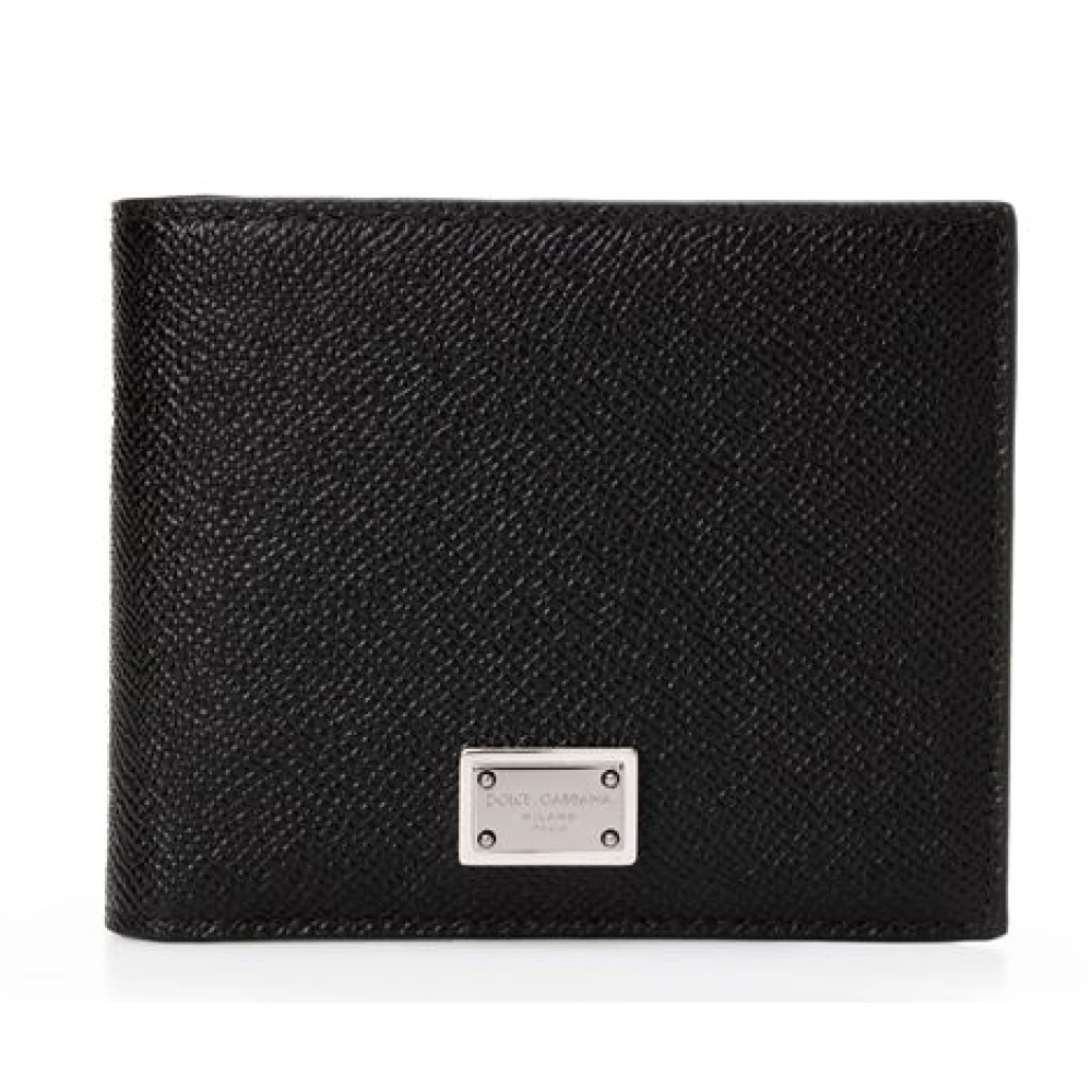 Dolce & Gabbana Men's Black Wallets & Cardholders, One Size, Wallet With Logo Plate