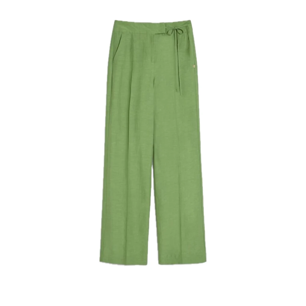Pennyblack Linnen en Viscose Wijde Pijp Broek Green Dames