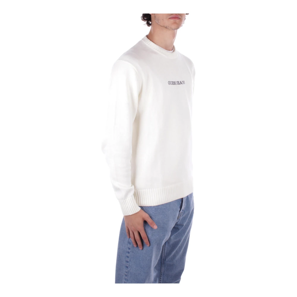 Guess Witte trui met logo op de voorkant White Heren