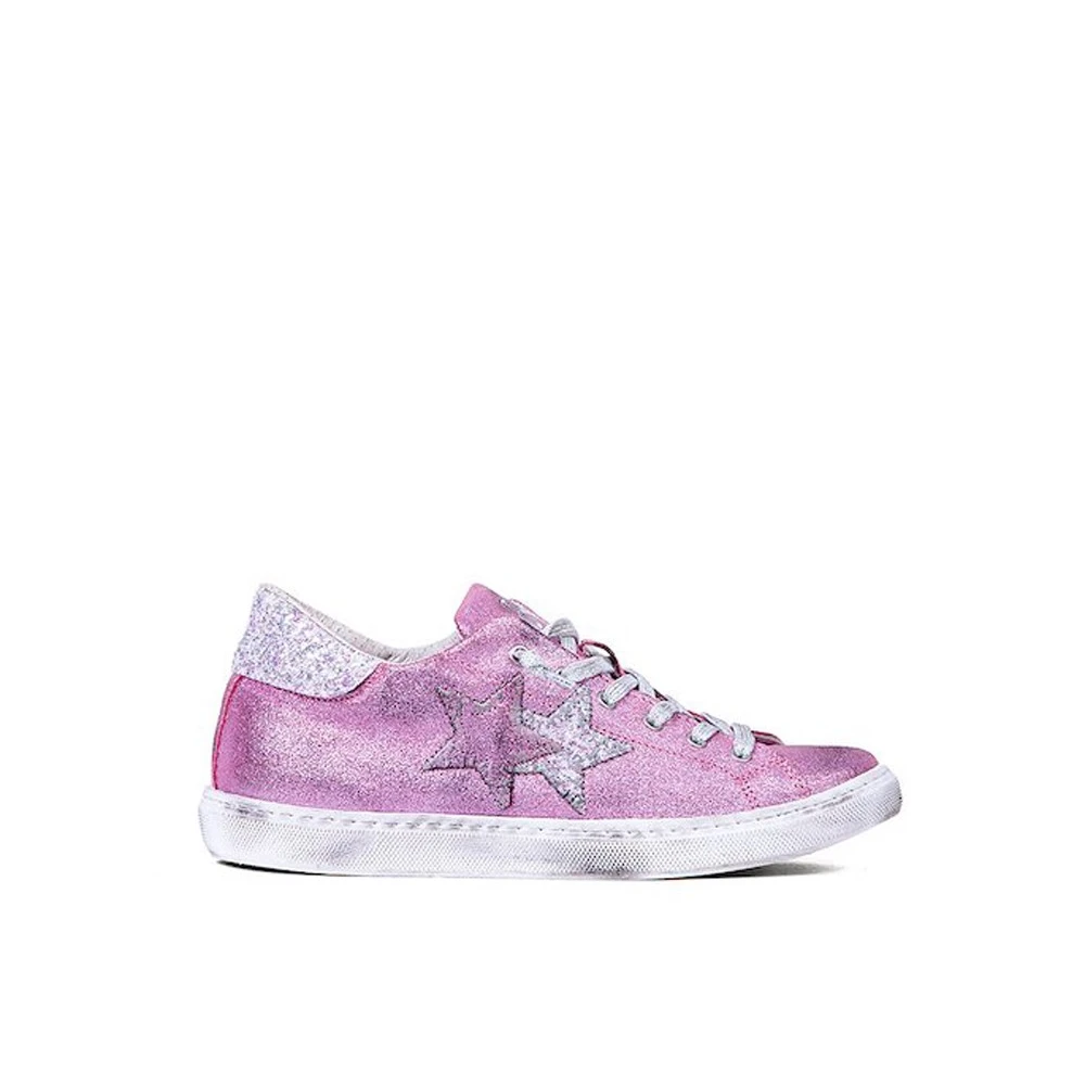2Star Glitter Sneakers met leren details Dames Schoenen Roze