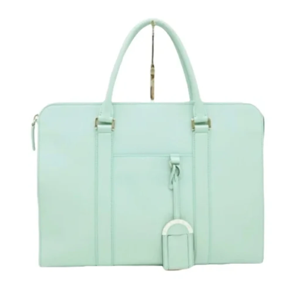 Bvlgari Vintage Pre-owned Leather handbags Blue Dames