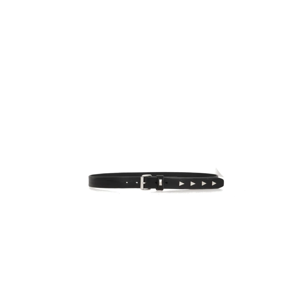 Our Legacy Zwarte leren riem met zilveren gesp Black Heren