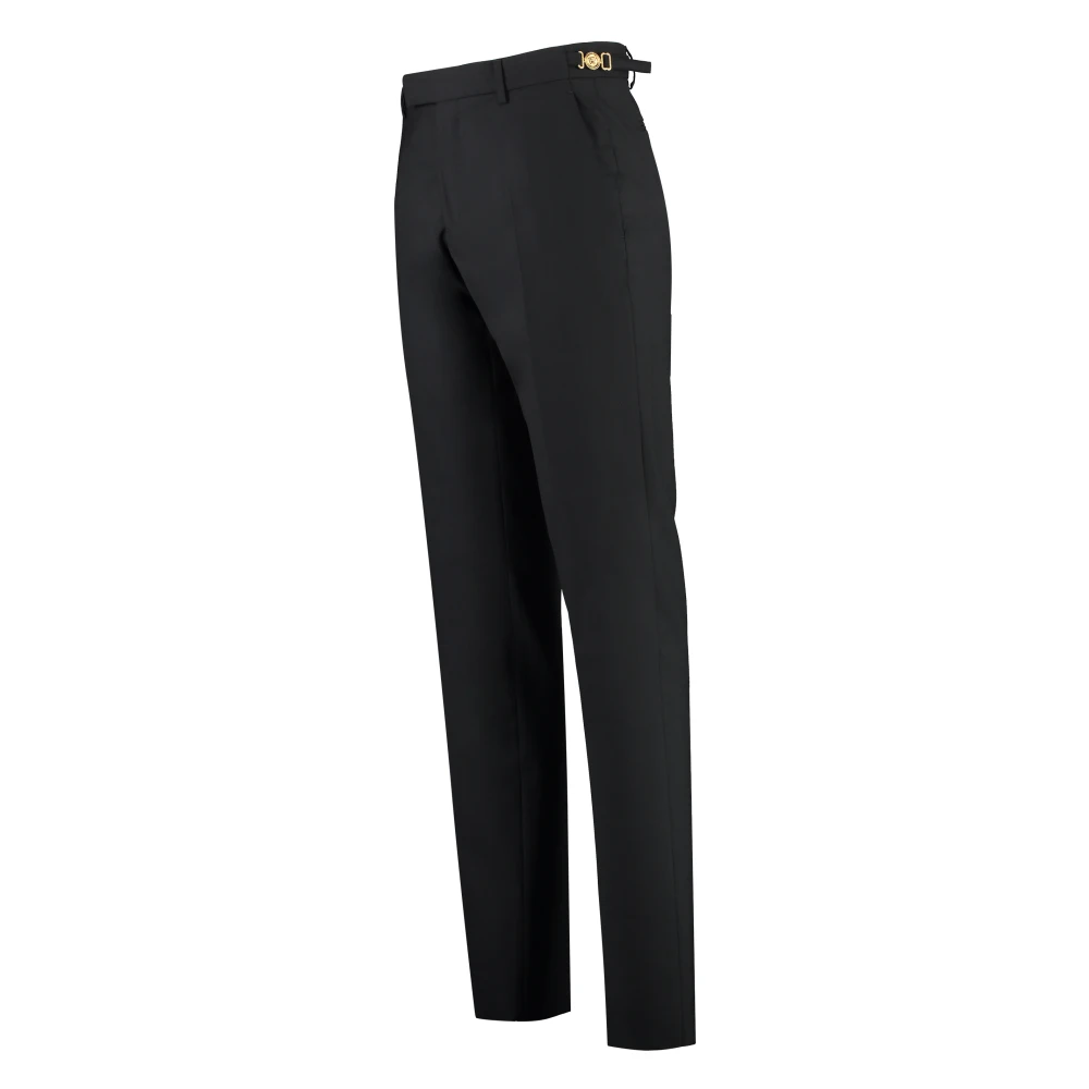 Versace Klassieke broek van zuivere wol Black Heren