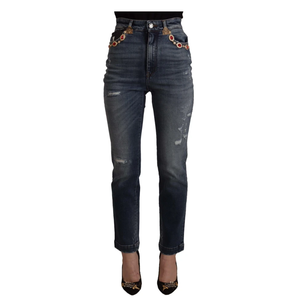 Dolce & Gabbana Women's Blue High Waist Skinny Denim Jeans