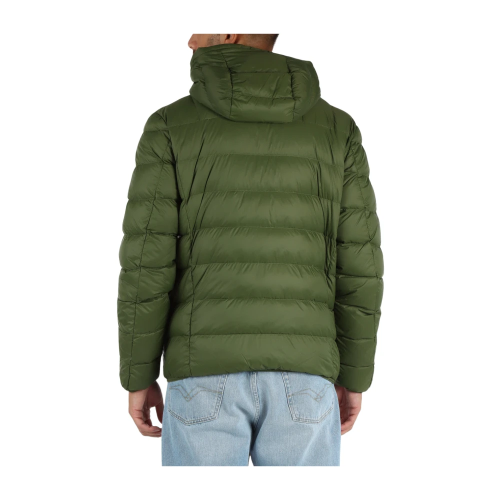 Sun68 Gewatteerde Opvouwbare Jas met Logoprint Green Heren