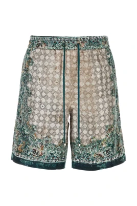 Printed Silk Bermuda Shorts