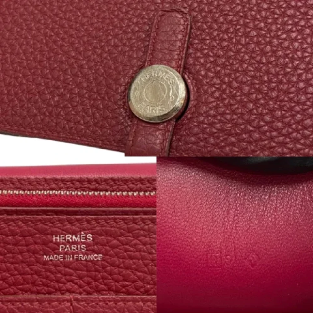 Hermès Vintage Pre-owned Leather wallets Red Dames