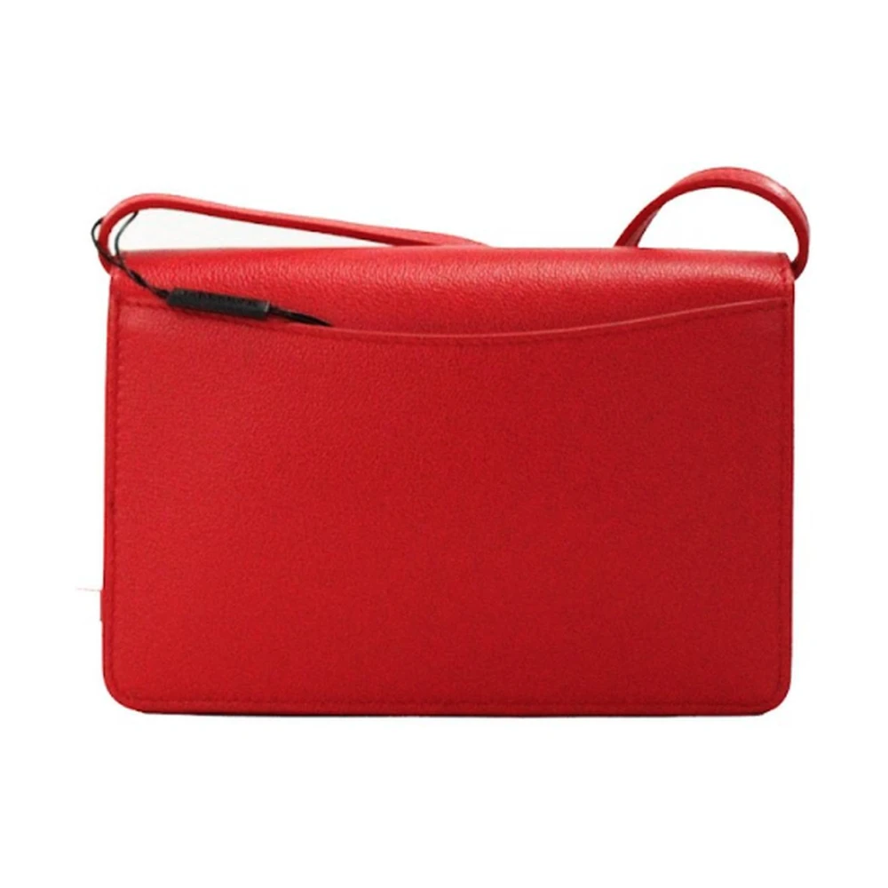 Burberry Rode Leren Crossbody Tas met Ingelegd Logo Red Dames