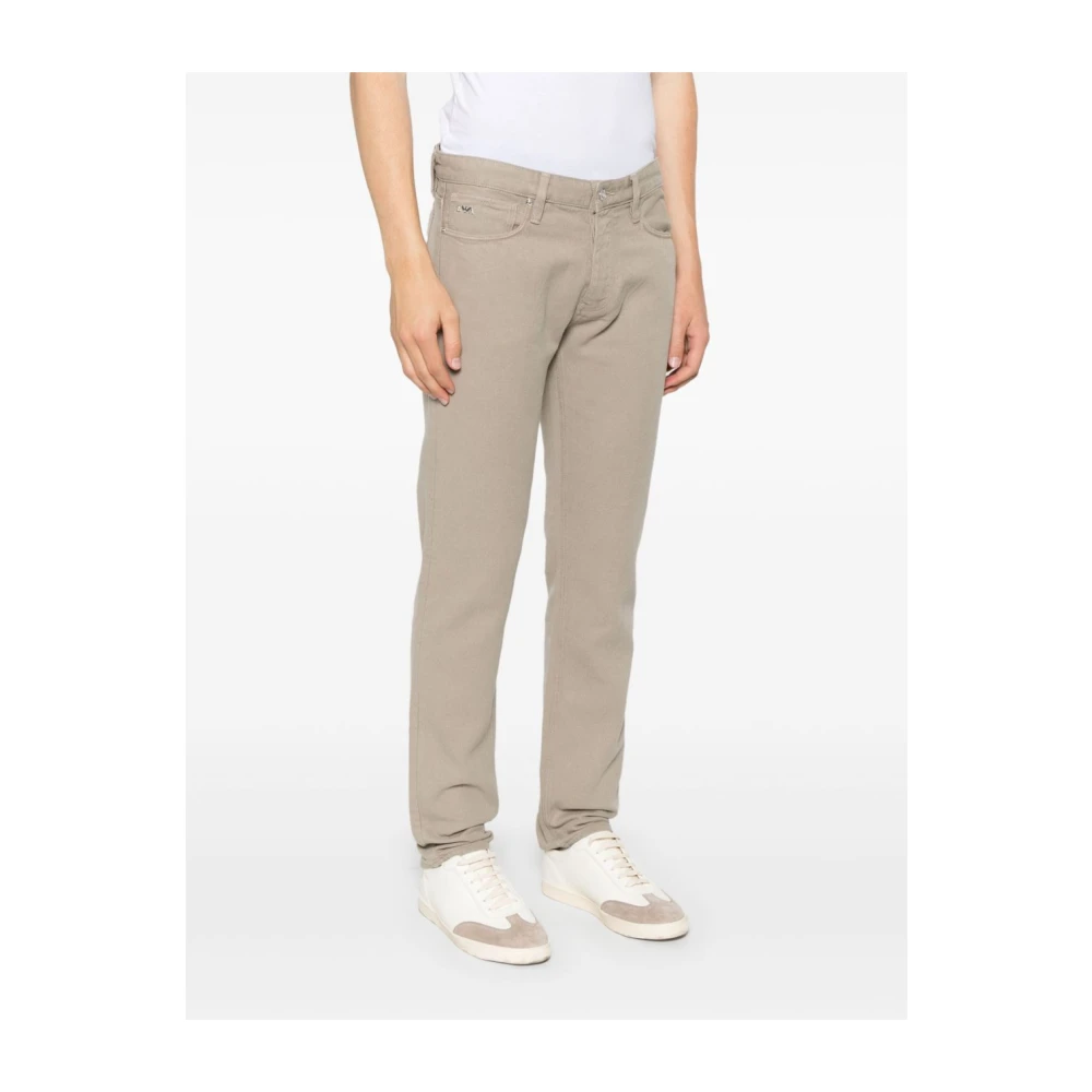 Emporio Armani Duifgrijze Jeans met Knoopsluiting Gray Heren