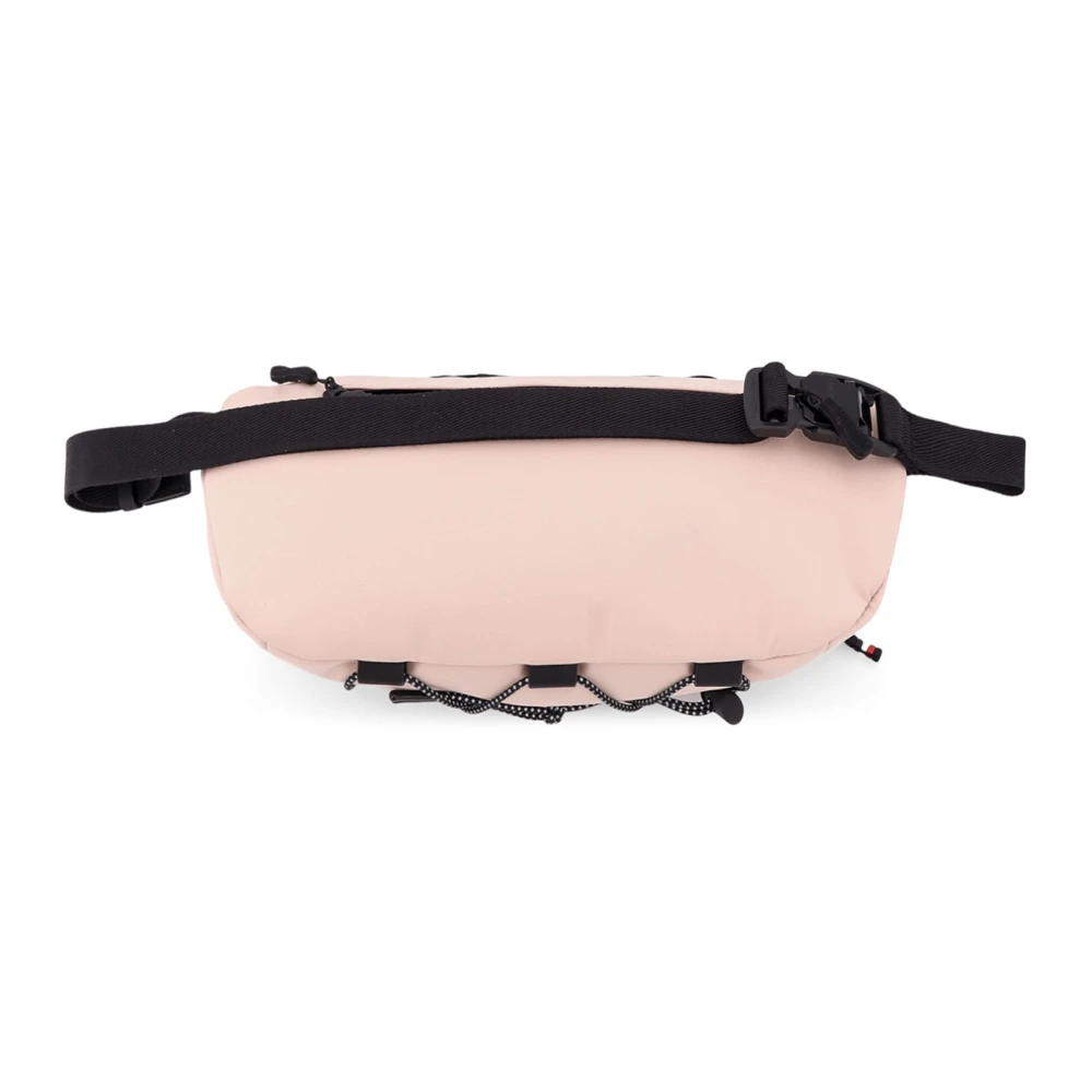 Moncler Waterafstotende nylon heuptas met leren inzetstukken Pink Dames