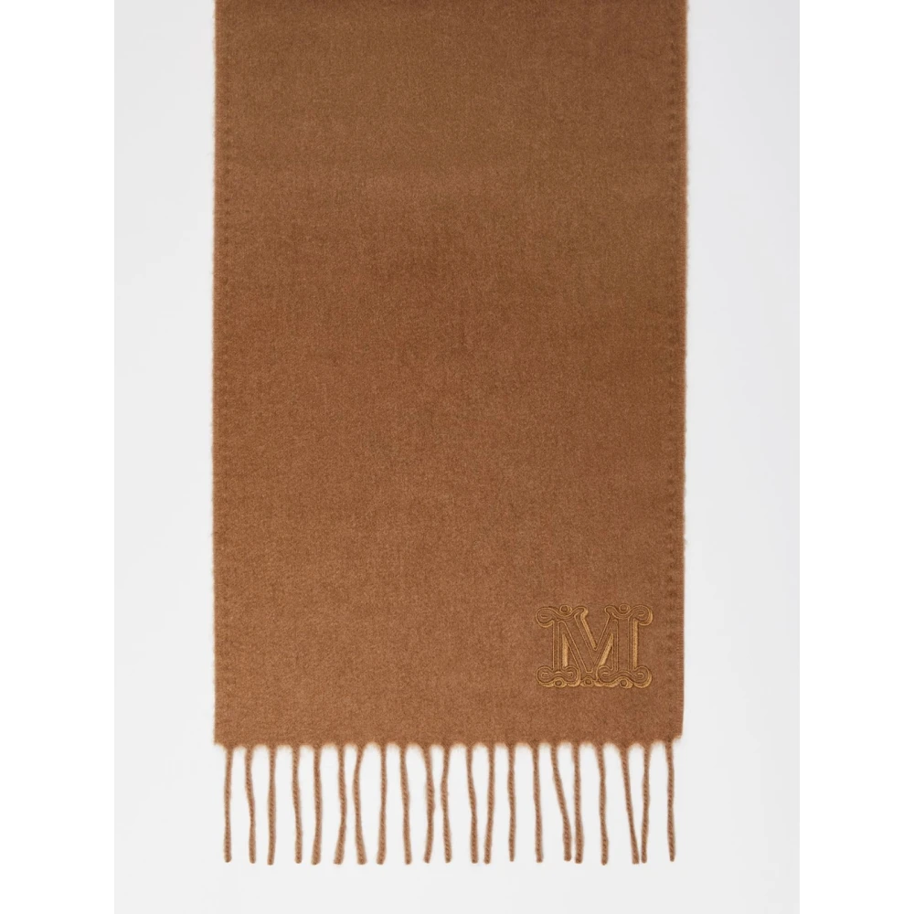 Max Mara Luxe Kamelenwol Rechthoekige Sjaal Beige Dames