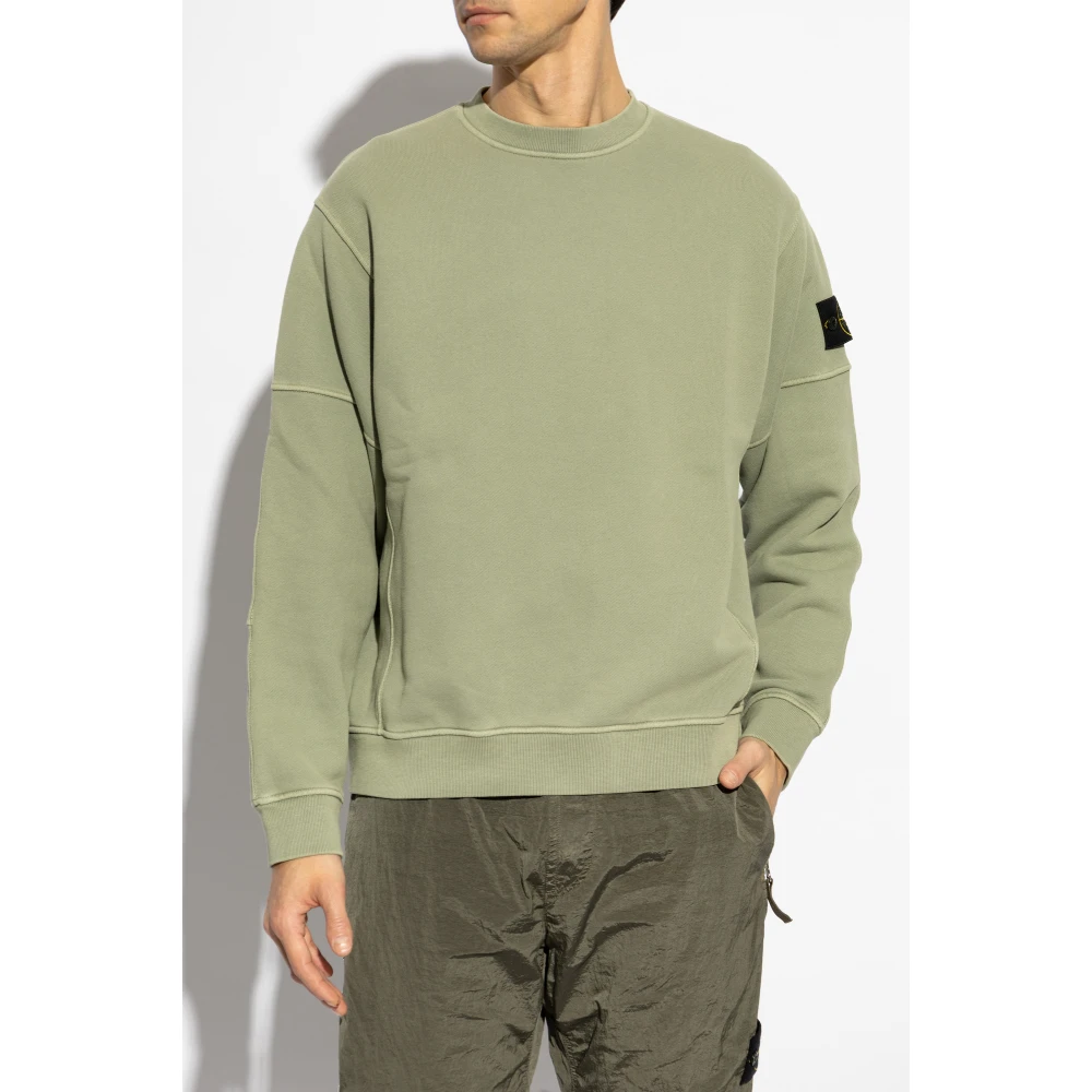 Stone Island Sweatshirt met logo Green Heren