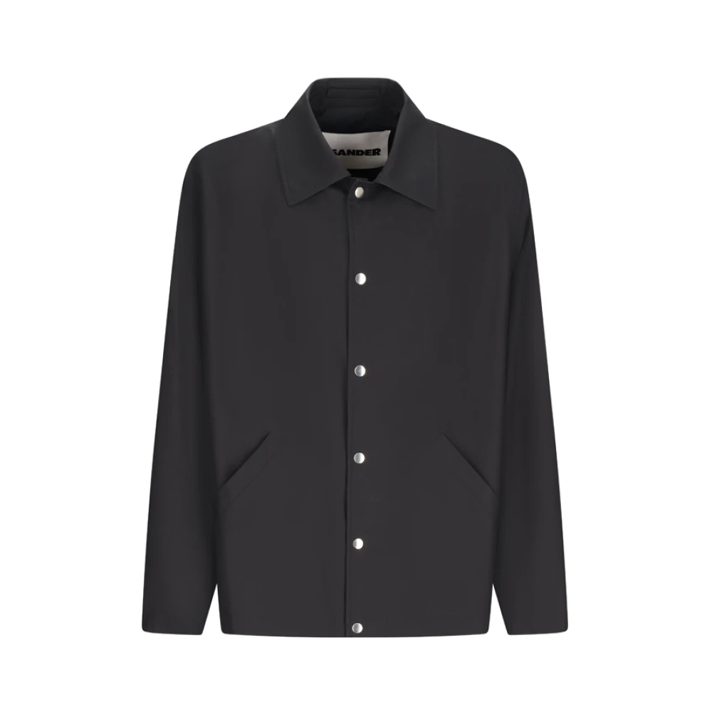 Jil Sander Men's Black Light Jackets, M, Logo Jacket