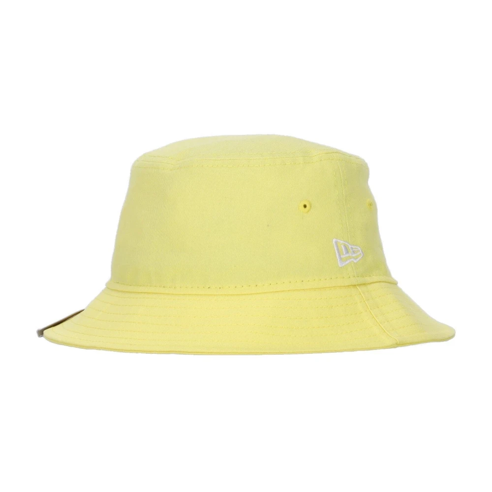 New Era Men's Yellow Essential Tapered Bucket Hat Light Sun - Accessories - M- Accessories