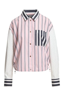 Kozef Patchwork Randig Cropped Skjorta