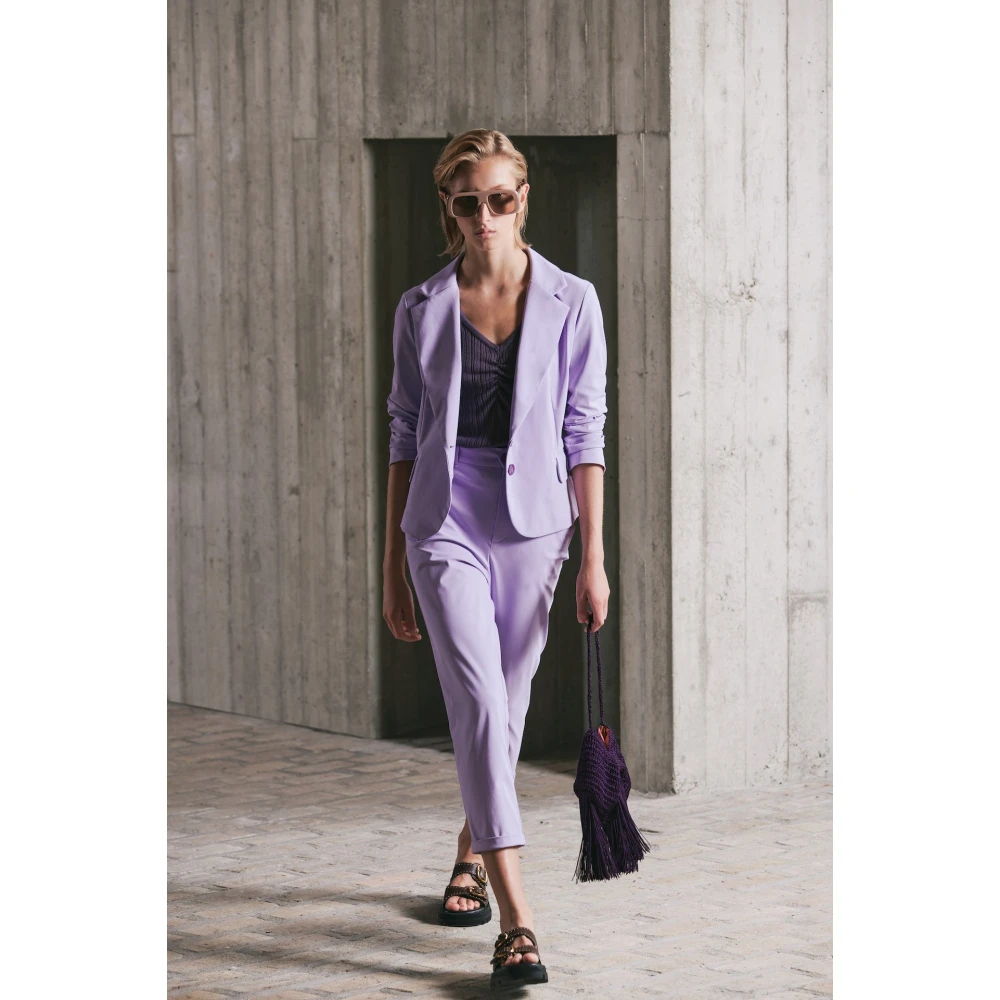 Jane Lushka Ademende Jersey Blazer | Moderne Pasvorm Purple Dames