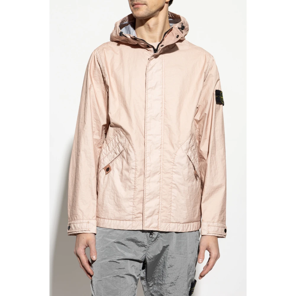 Stone Island Jas met logo Pink Heren