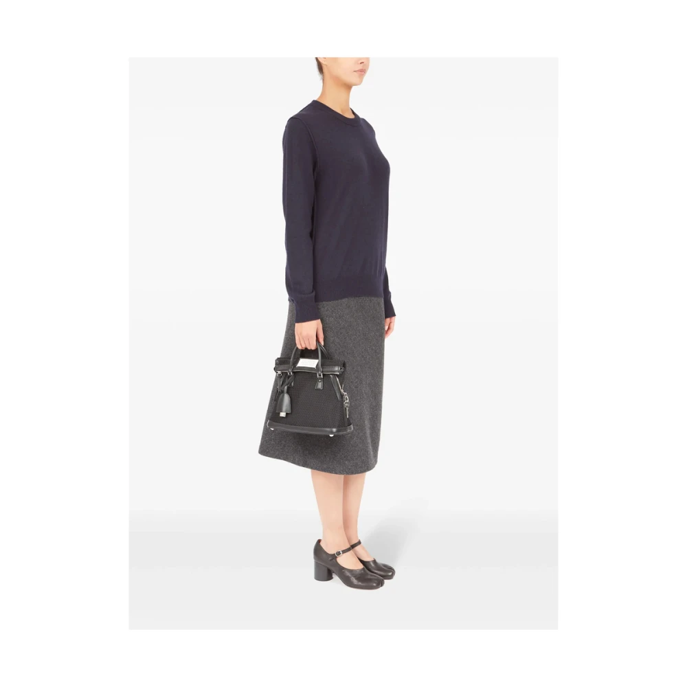 Maison Margiela Zwarte Mesh Design Handtas met Sleutelhanger Black Dames