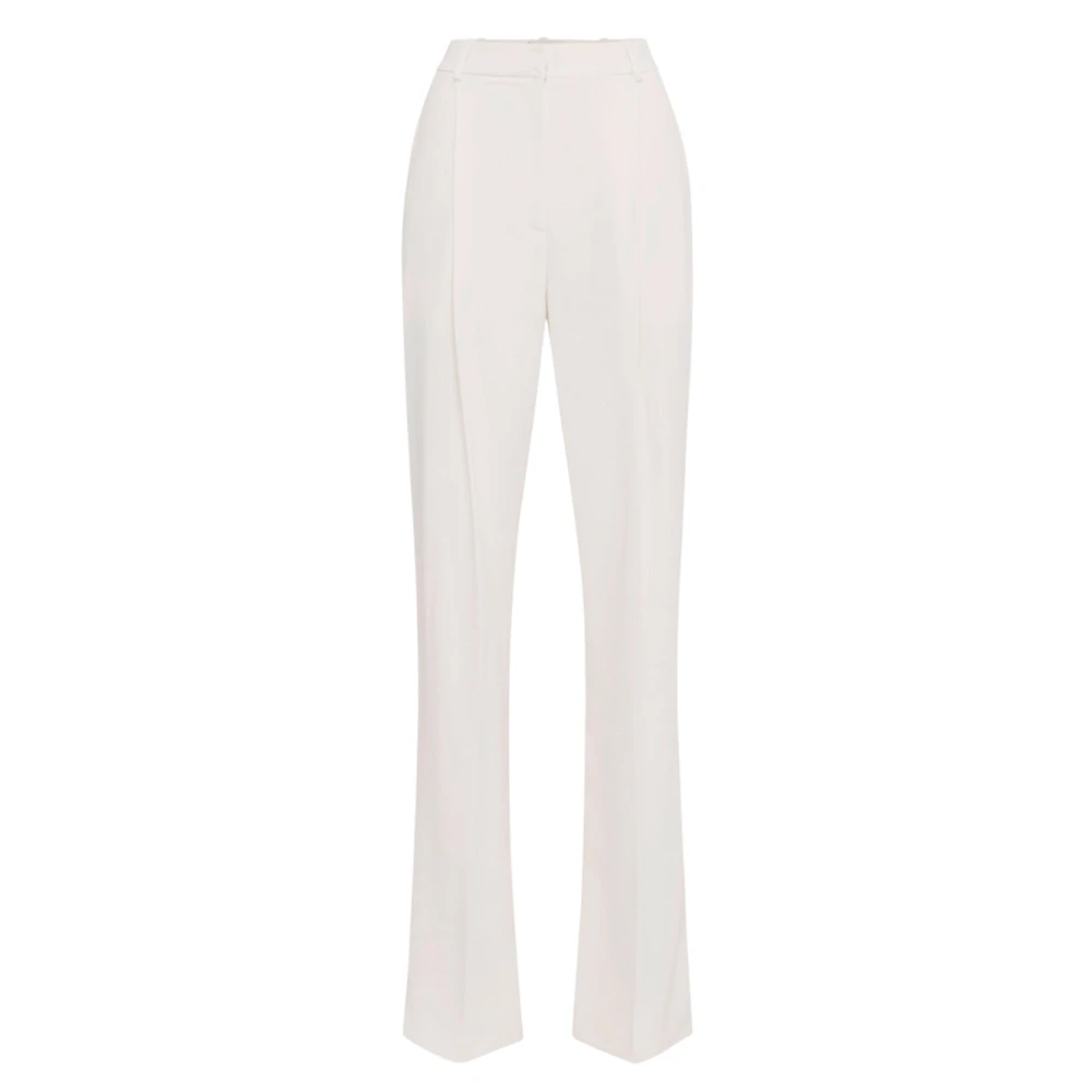 Elisabetta Franchi Wijde broek met brede plooien Beige Dames