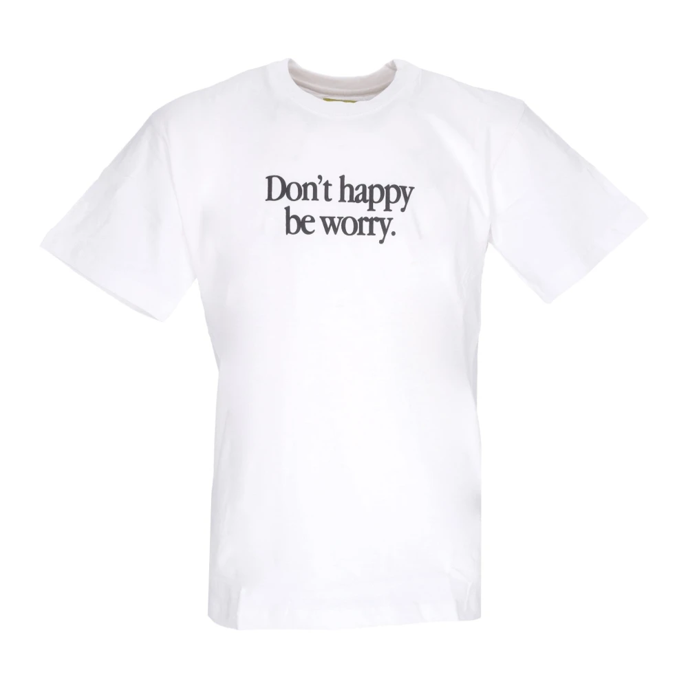 Market Men's White T-Shirts, M, Earth On Fire Smiley Tee