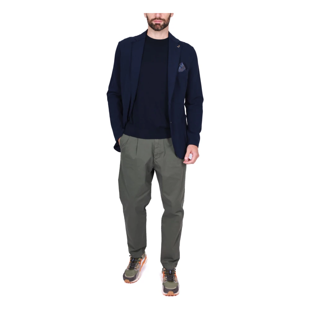 BOB Blauwe Jersey Stretch Blazer Jas Blue Heren