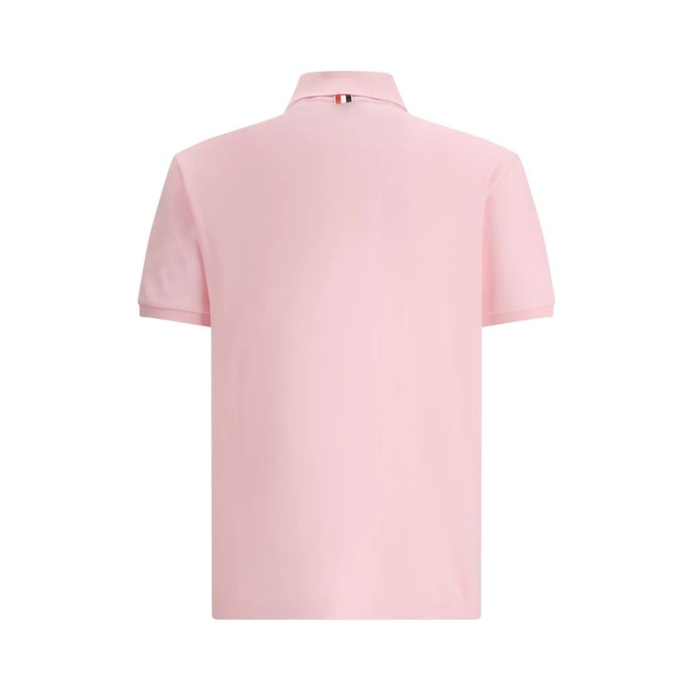 Thom Browne Klassieke Polo Sweater Korte Mouwen Pink Heren