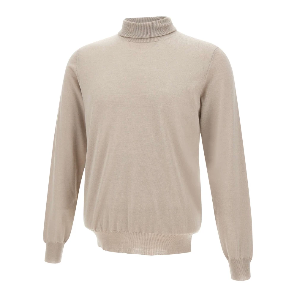 Filippo De Laurentiis Merino Wol Turtleneck Sweater Beige Heren