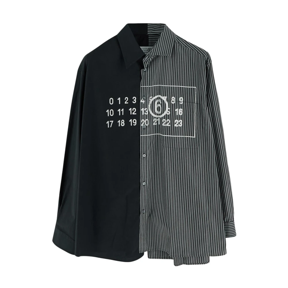 MM6 Maison Margiela Katoenen Logo Shirt Gray Heren