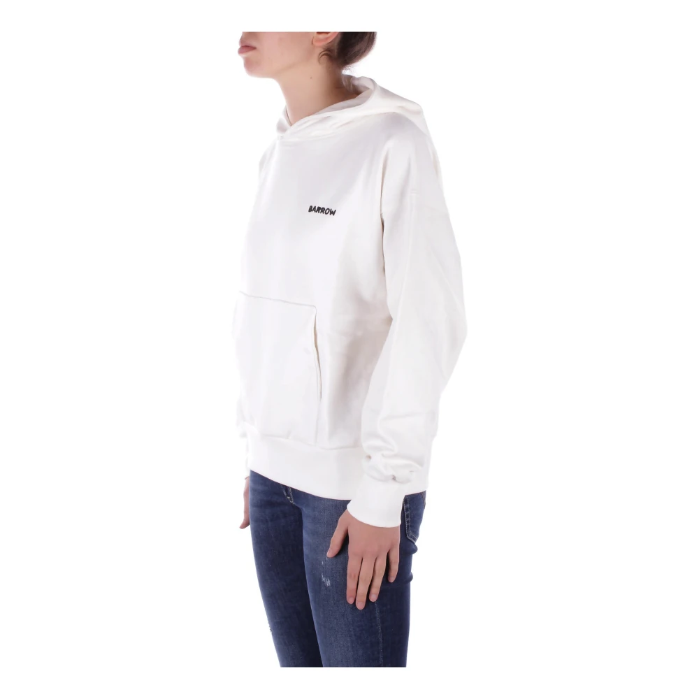 Barrow Beige Hoodie Met Rits Sweater White Dames