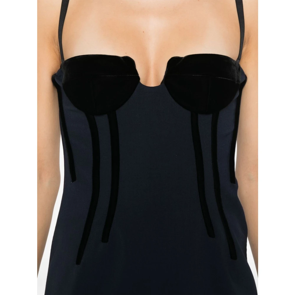 SPORTMAX Zwarte Midi Jurk met Bustier Stijl Black Dames