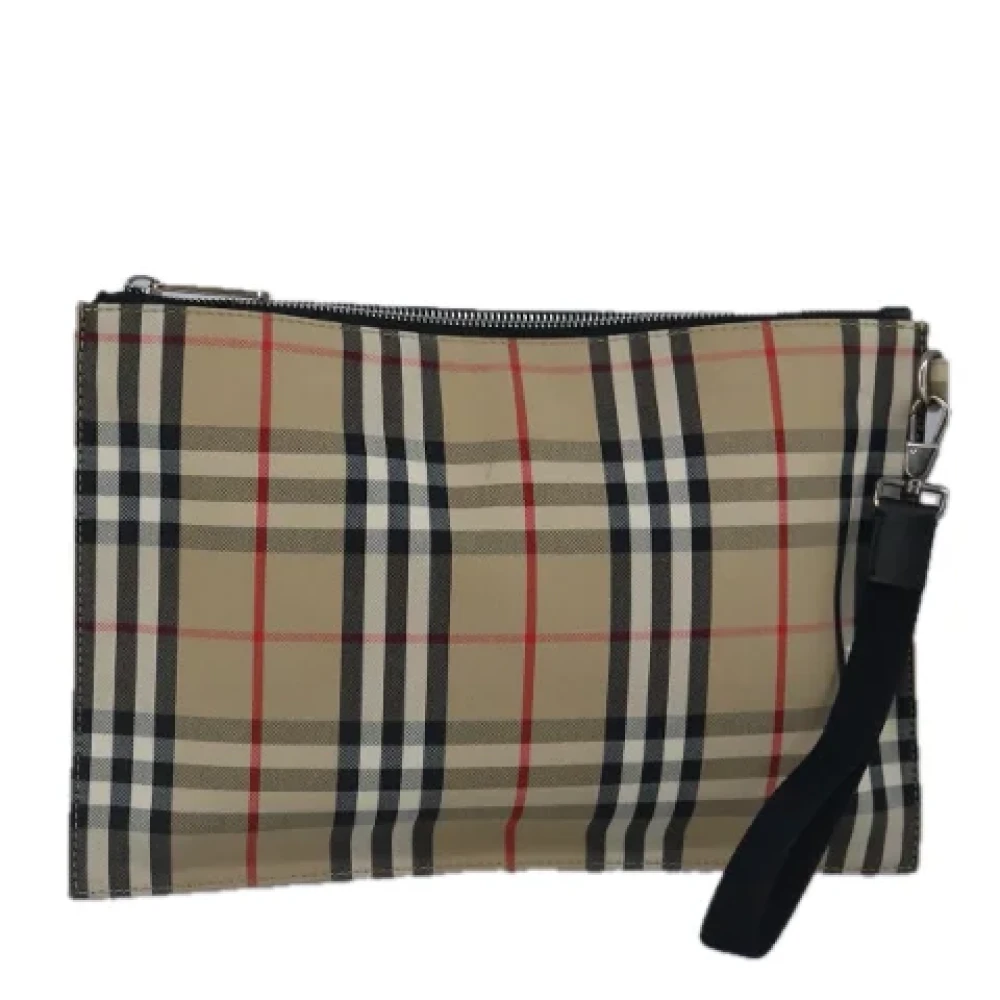 Burberry Vintage Pre-owned Canvas clutches Beige Dames