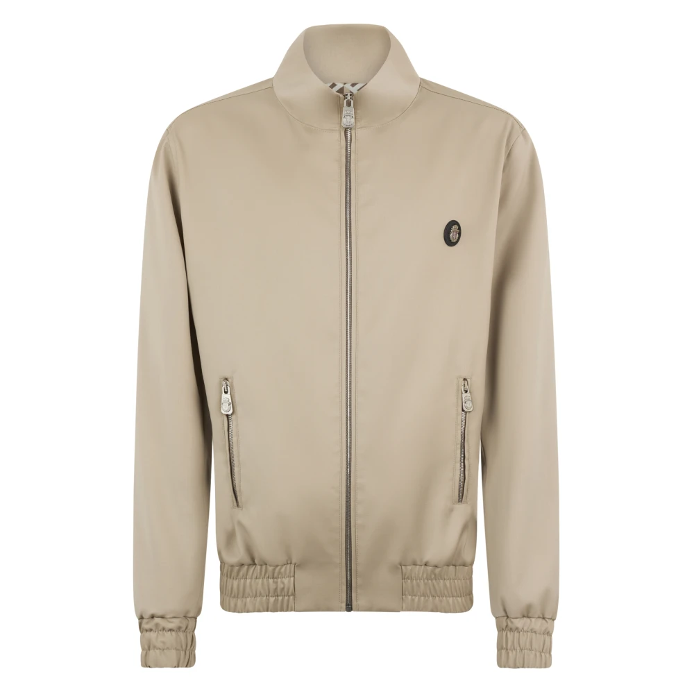 Billionaire Men's Beige Wool Tracksuit Jacket - Light Jackets - 4XL - Jackets